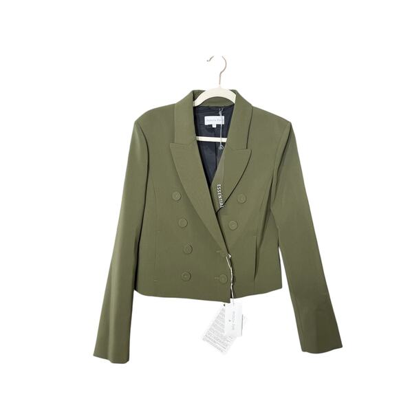 Patrizia Pepe-NWT-Military Green Double-Breasted Blazer Jacket Sz42(US6) Ret$550 - Picture 4 of 5